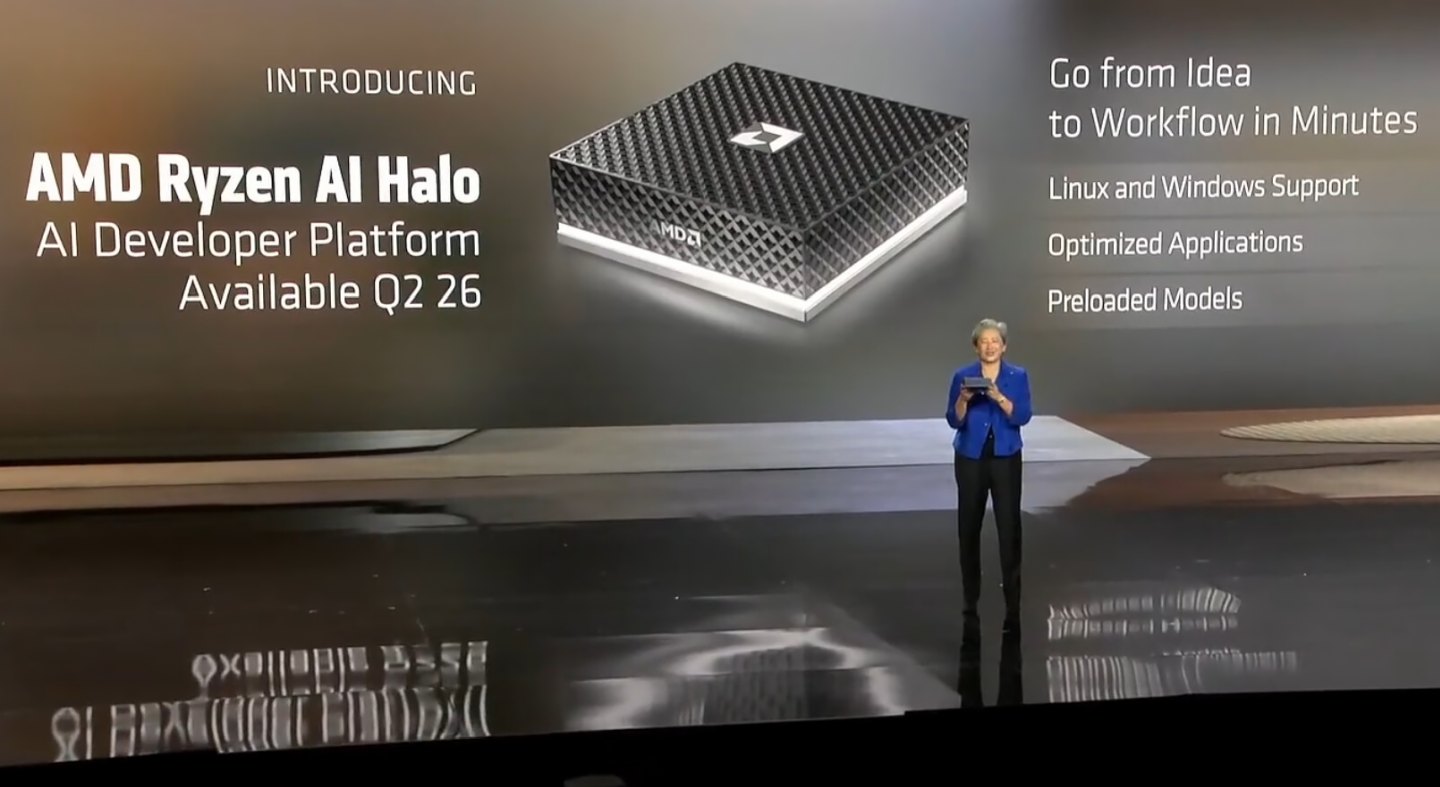 AMD показала міні-комп’ютер Ryzen AI Halo для розробки ШІ на кшталт DGX Spark