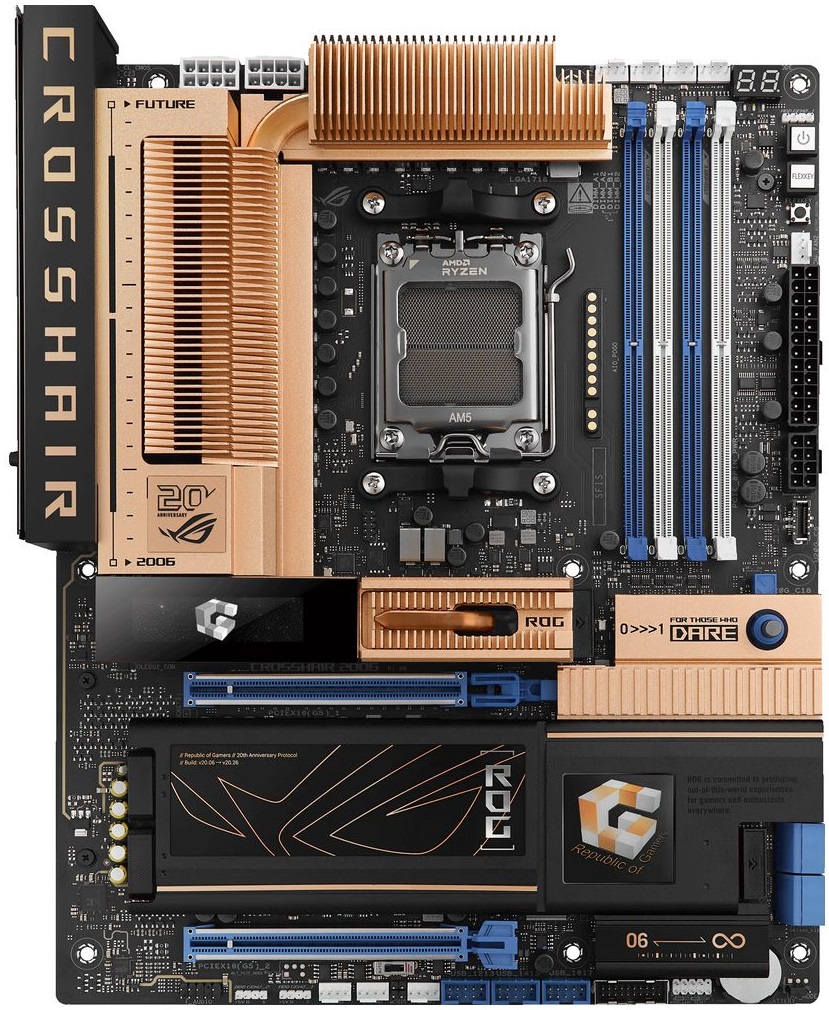 ASUS подготовила плату ROG Crosshair 2006 в ретро-стиле к 20-летию бренда Republic of Gamers