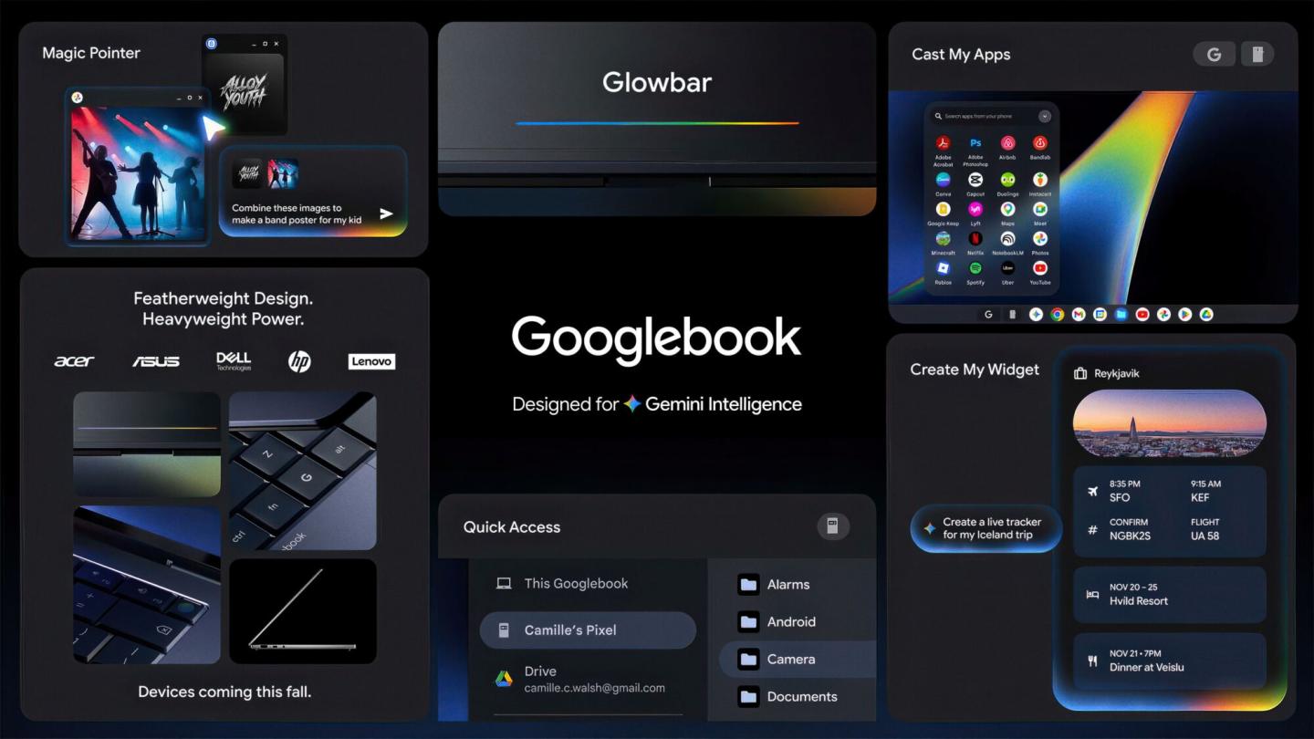 Google анонсувала ноутбуки Googlebook на базі Android з Gemini Intelligence та інтеграцією зі смартфоном