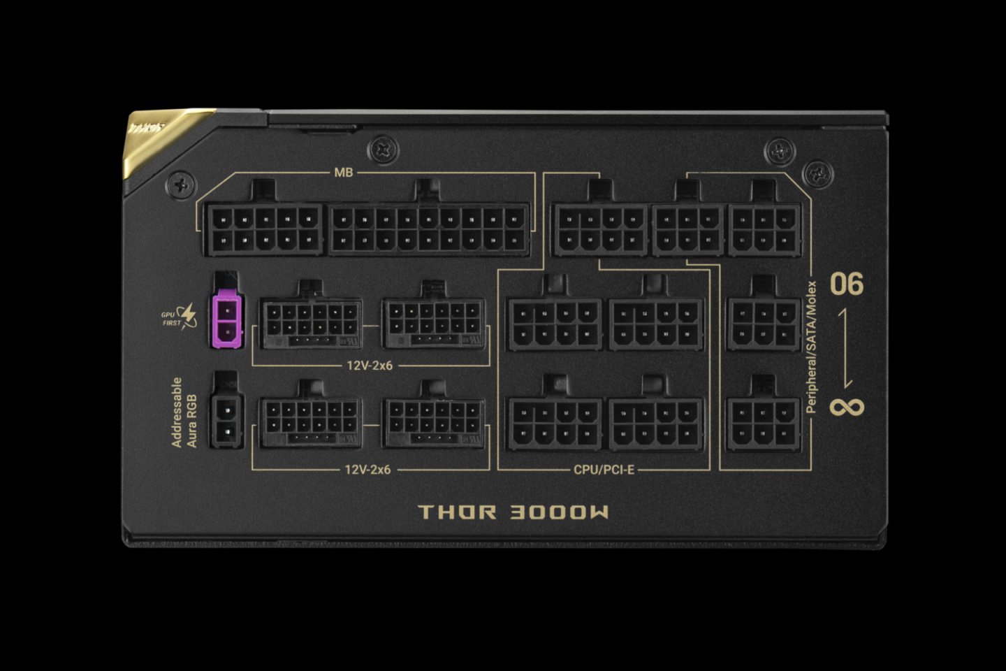 ASUS випустить флагманський блок живлення ROG Thor 3000W Titanium III Edition 20 з кабелем ROG Equalizer