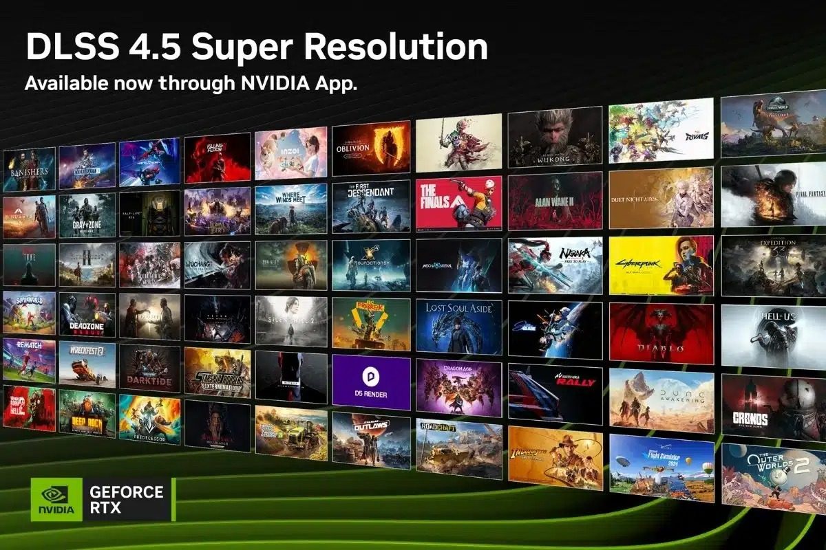 Технологія NVIDIA DLSS 4.5 тепер доступна всім користувачам GeForce RTX через NVIDIA App