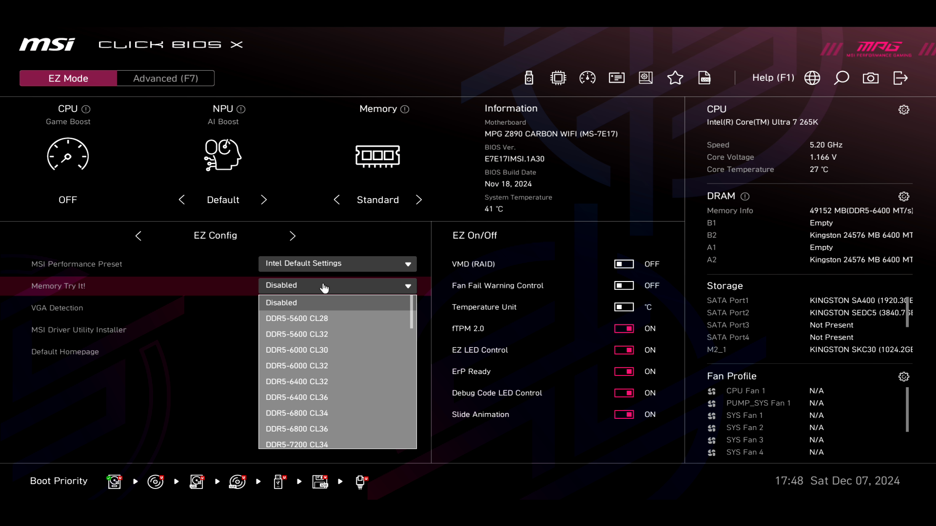 Обзор и тестирование материнской платы MSI MPG Z890 Carbon WiFi для платформы Intel LGA 1851