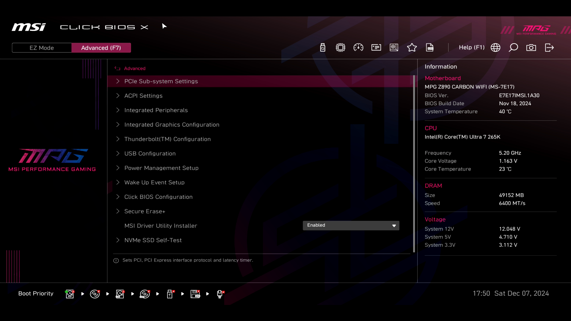 Обзор и тестирование материнской платы MSI MPG Z890 Carbon WiFi для платформы Intel LGA 1851