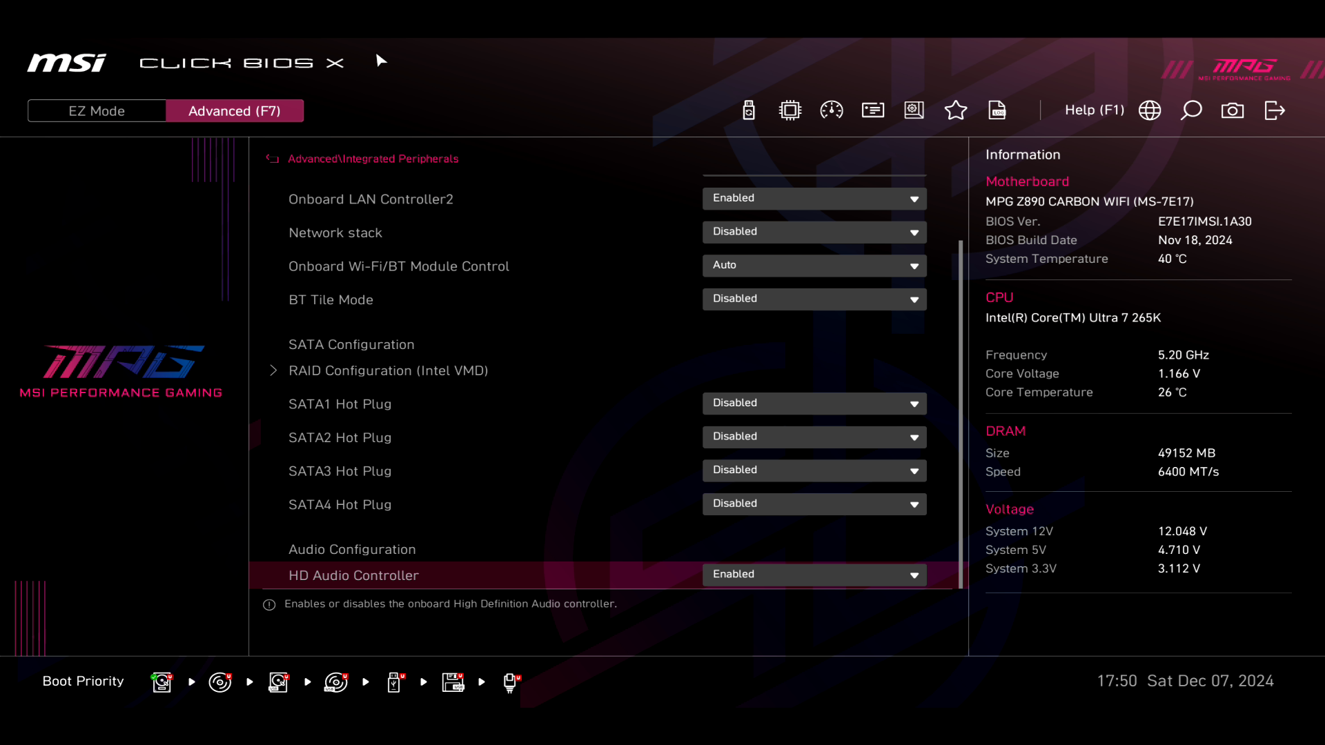 Обзор и тестирование материнской платы MSI MPG Z890 Carbon WiFi для платформы Intel LGA 1851