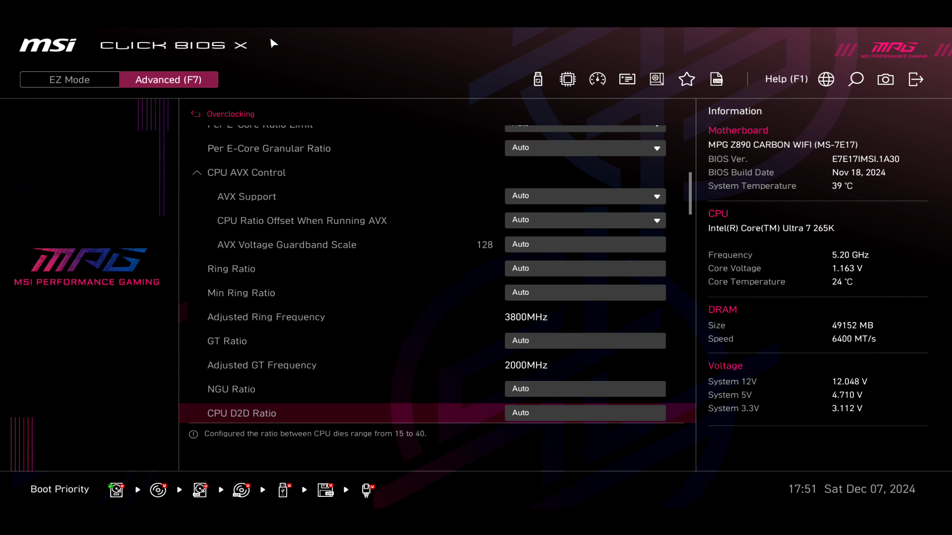 Обзор и тестирование материнской платы MSI MPG Z890 Carbon WiFi для платформы Intel LGA 1851