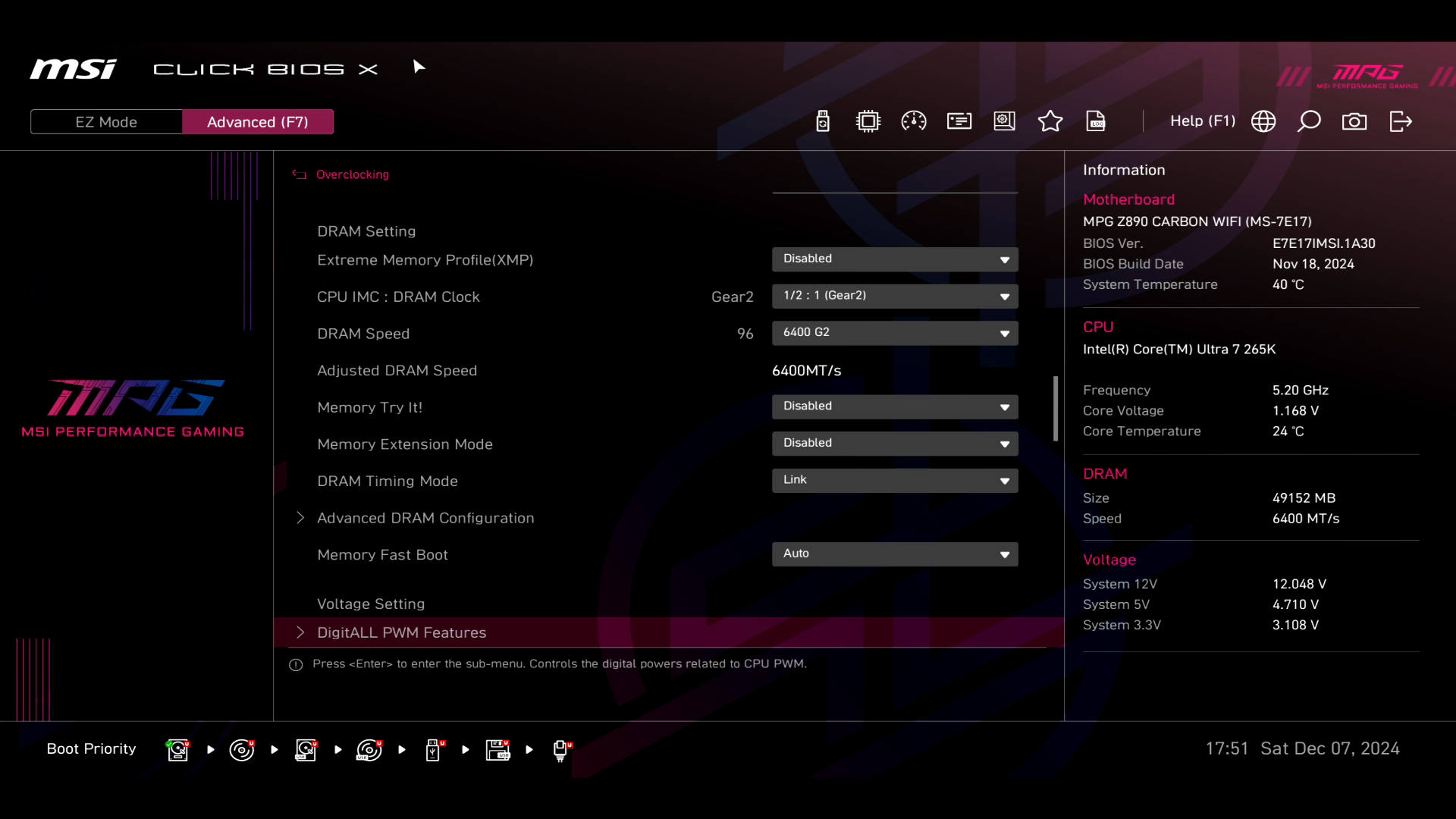 Обзор и тестирование материнской платы MSI MPG Z890 Carbon WiFi для платформы Intel LGA 1851