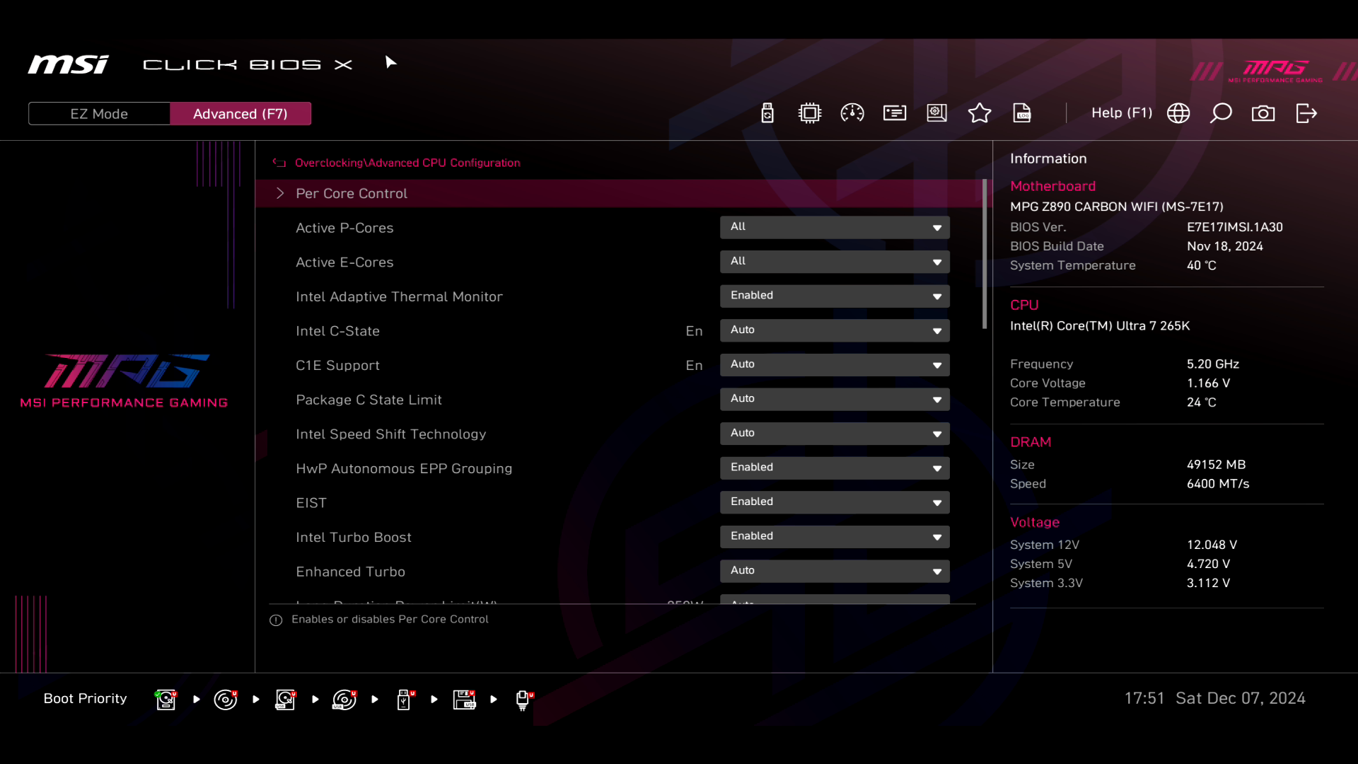 Обзор и тестирование материнской платы MSI MPG Z890 Carbon WiFi для платформы Intel LGA 1851