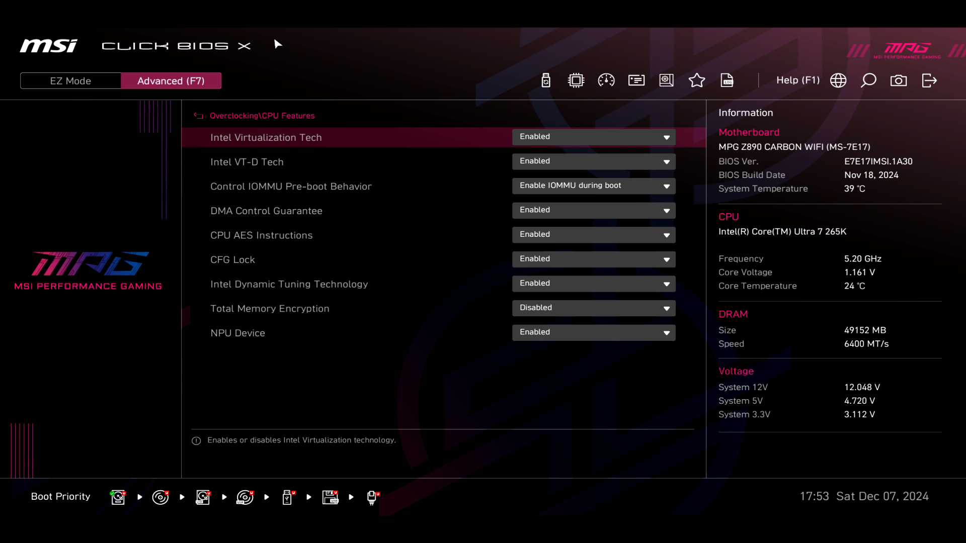 Обзор и тестирование материнской платы MSI MPG Z890 Carbon WiFi для платформы Intel LGA 1851