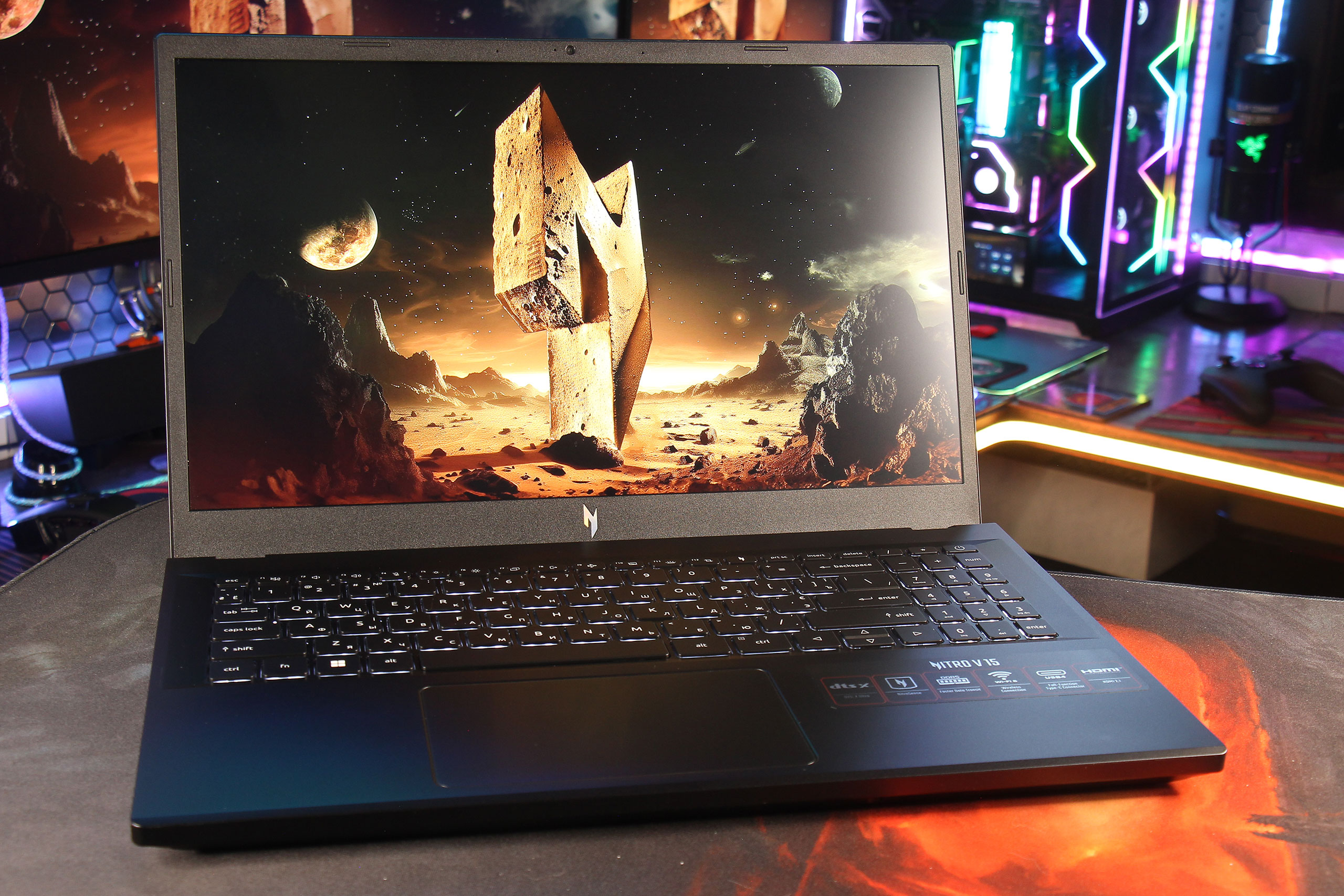 Обзор и тестирование игрового 15″ ноутбука Acer Nitro V 15 ANV15-41 на базе процессора AMD Ryzen 5 7535HS и видеокарты Nvidia GeForce RTX 4060 в комплекте с геймпадом Acer Nitro NRG300