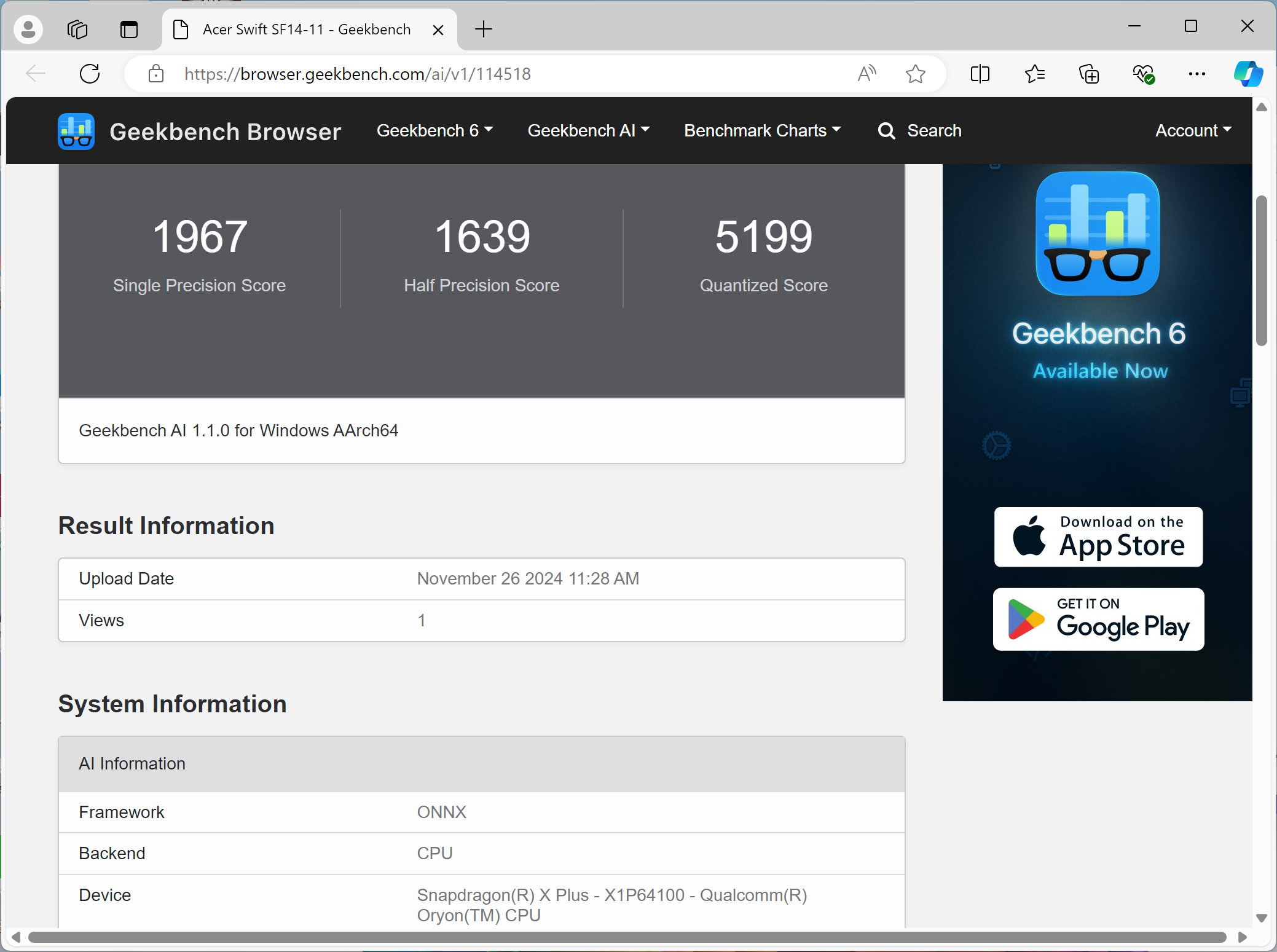 Огляд та тестування Copilot+ ноутбука Acer Swift 14 AI (SF14-11-X6V5) на базі процесора Snapdragon X Plus