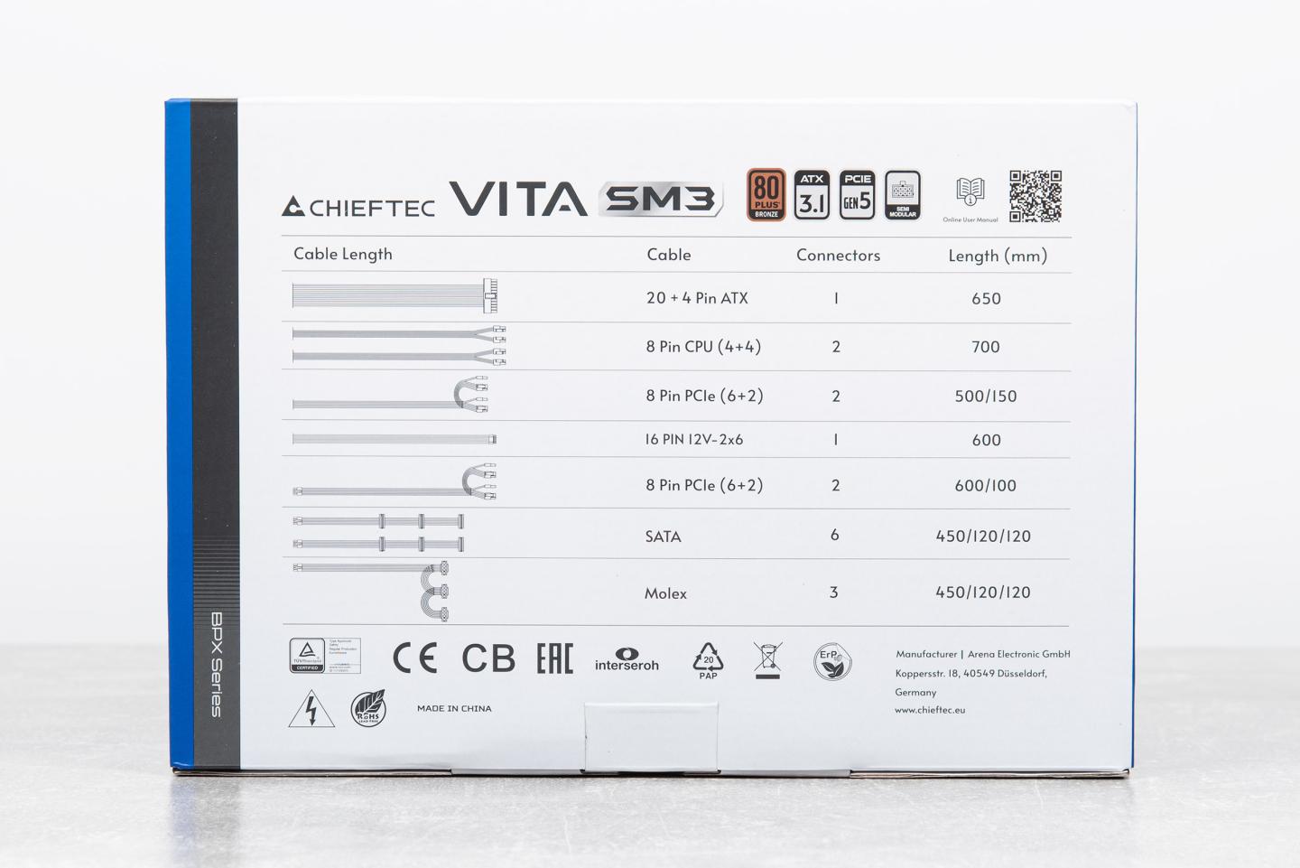 Обзор и тестирование «бронзового» блока питания Chieftec VITA SM3 BPX-850-C с поддержкой видеокарт PCIe 5.0 и мощностью 850 Вт