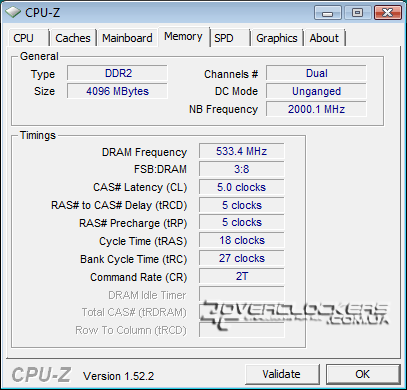 DDR2-1066 с задержками 5-5-5-18, Unganged