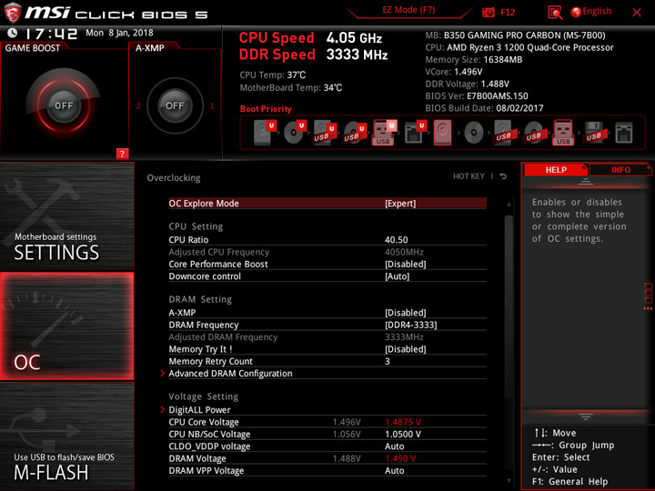 Разгон Ryzen 3 1300X/1200