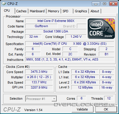 Intel core i7 980x extreme разрядность шины адреса