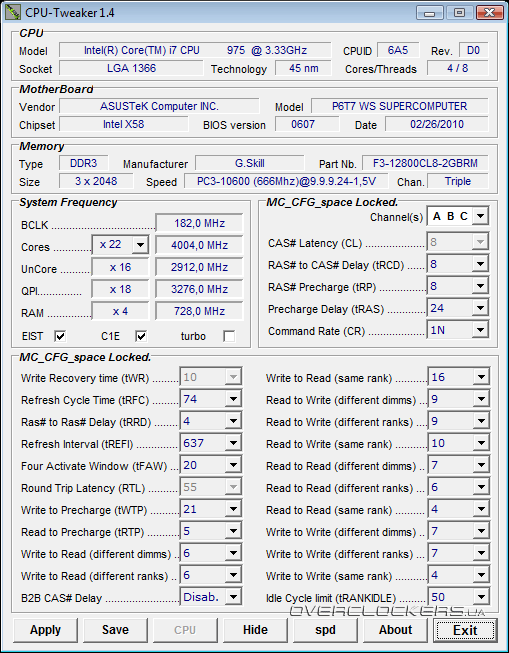 Разгон Intel Core i7-975 Extreme Edition