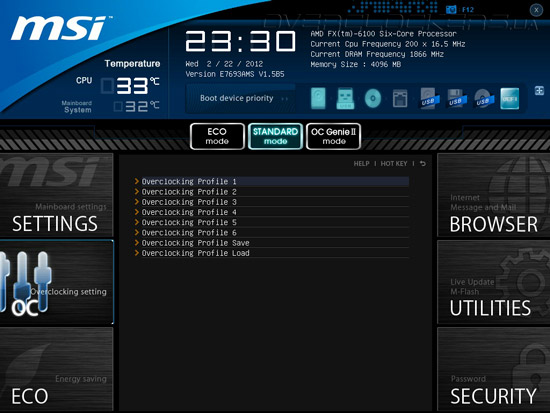 UEFI Setup MSI 970A-G45