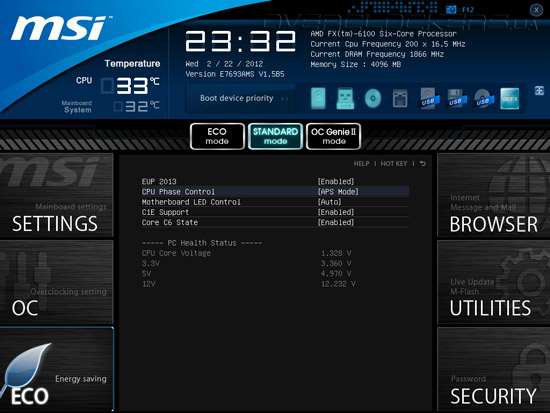 UEFI Setup MSI 970A-G45