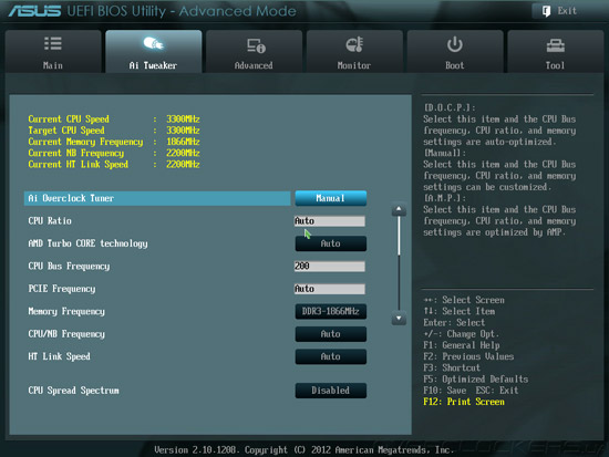 UEFI Setup ASUS Sabertooth 990FX R2.0