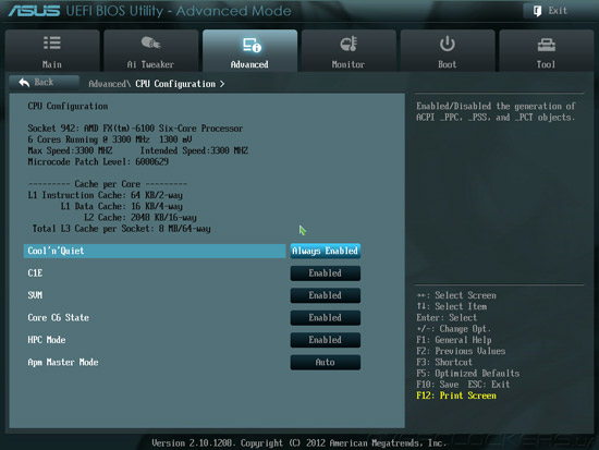 UEFI Setup ASUS Sabertooth 990FX R2.0