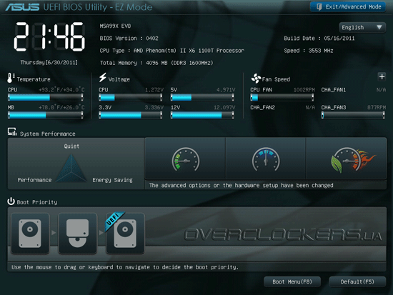 UEFI Setup ASUS M5A99X EVO