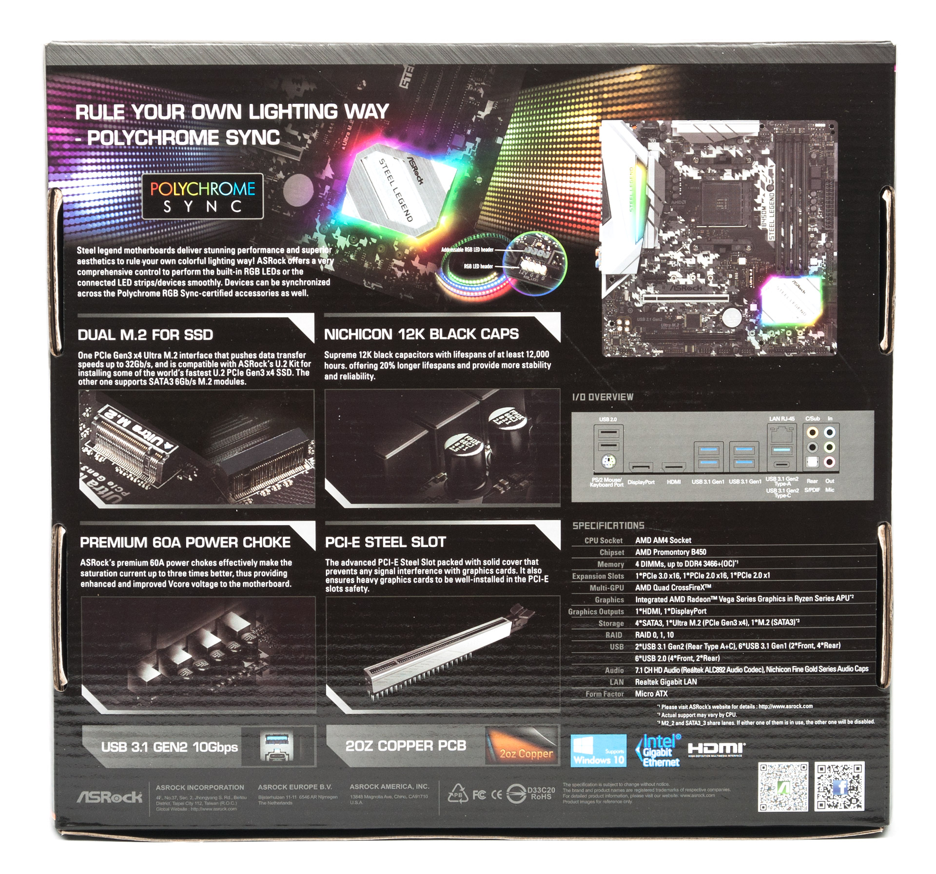 Обзор материнской платы ASRock B450M Steel Legend. Компактная лучезарность