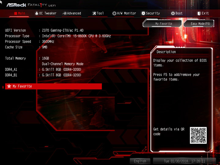 ASRock Fatal1ty Z370 Gaming-ITX/ac