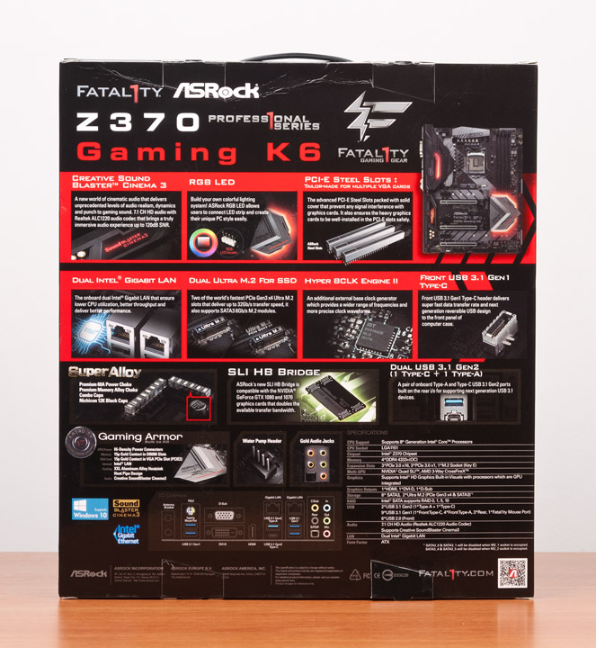 ASRock Fatal1ty Z370 Gaming K6