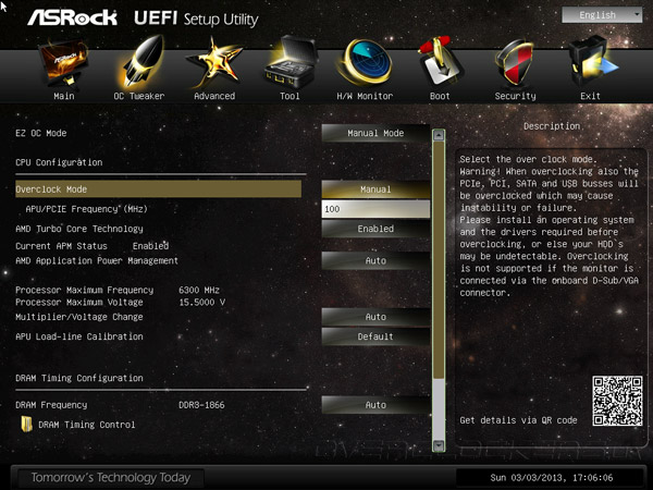 UEFI Setup ASRock FM2A85X-ITX