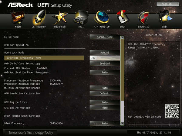 UEFI Setup ASRock FM2A85X-ITX