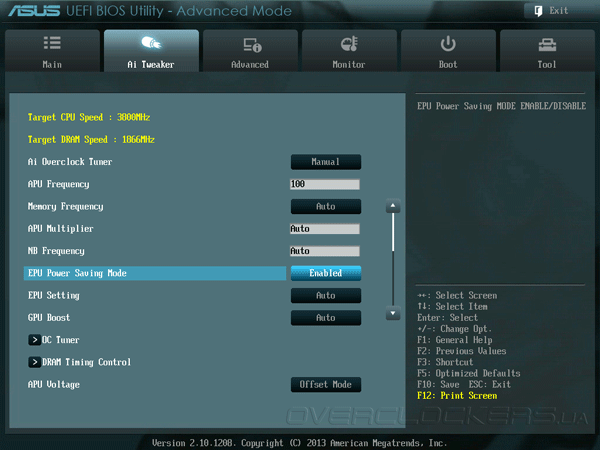 UEFI Setup ASUS F2A85-M LE