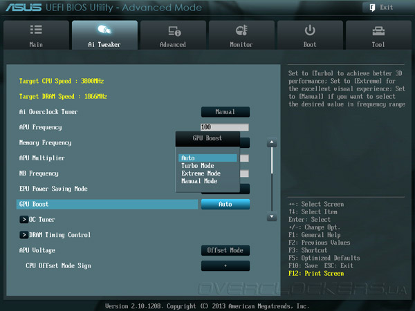 UEFI Setup ASUS F2A85-M LE