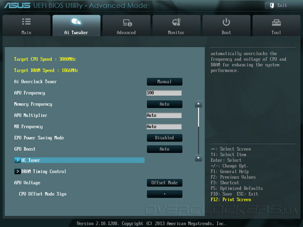 UEFI Setup ASUS F2A85-M LE