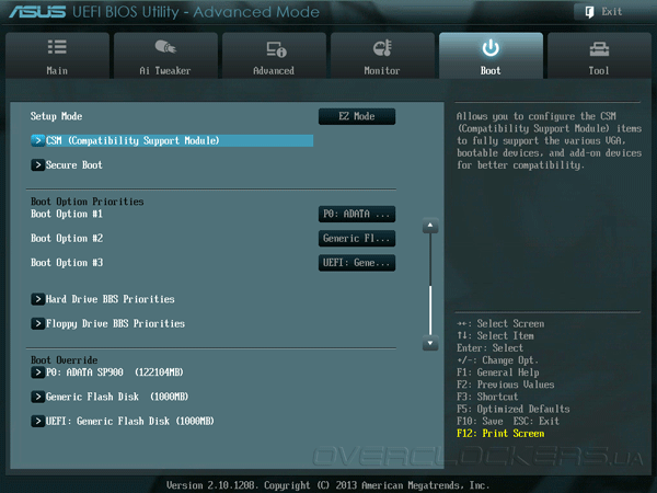 UEFI Setup ASUS F2A85-M LE