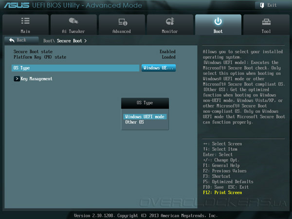 UEFI Setup ASUS F2A85-M LE