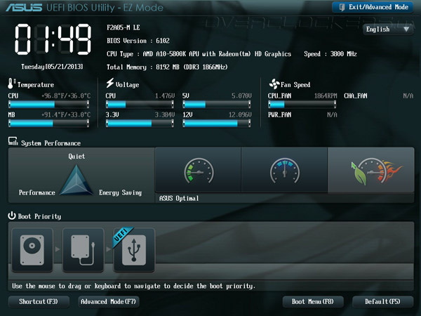 Разгон ASUS F2A85-M LE