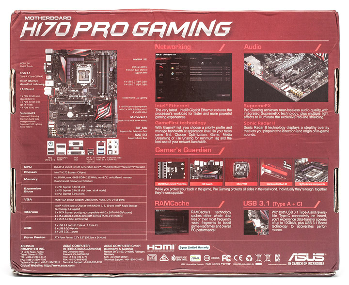 ASUS H170 Pro Gaming