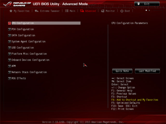 UEFI Setup ASUS Maximus VI Gene