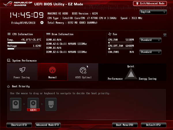 UEFI Setup ASUS Maximus VI Hero