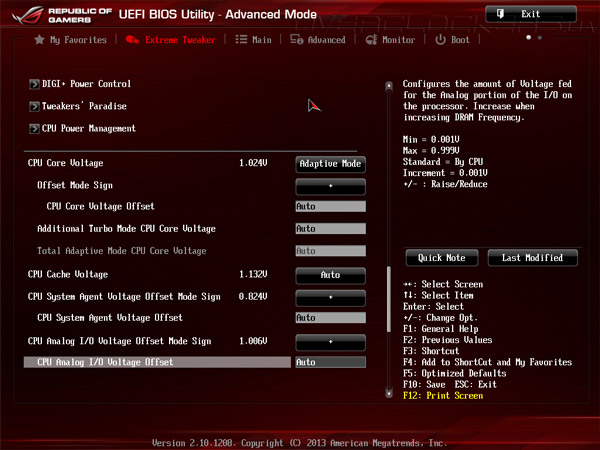 UEFI Setup ASUS Maximus VI Hero