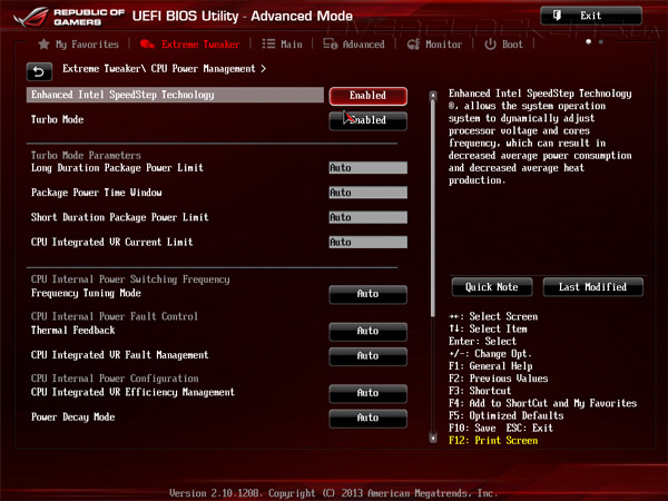 UEFI Setup ASUS Maximus VI Hero
