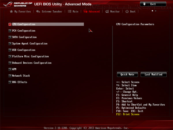 UEFI Setup ASUS Maximus VI Hero