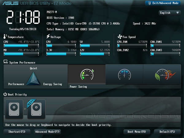 UEFI Setup ASUS P8Z77-M