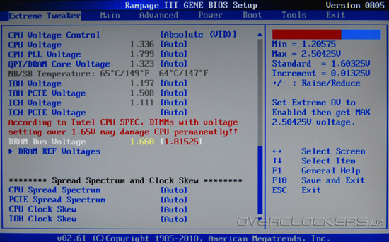 BIOS Setup ASUS Rampage III Gene