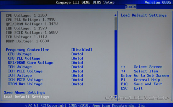BIOS Setup ASUS Rampage III Gene