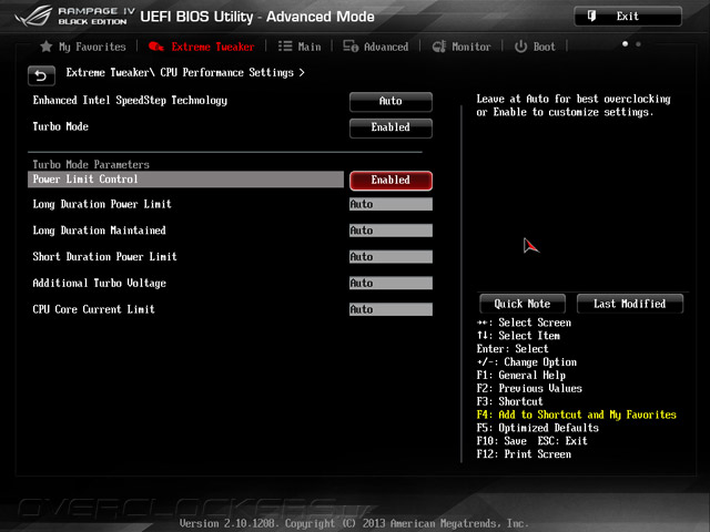 UEFI Setup ASUS Rampage IV Black Edition