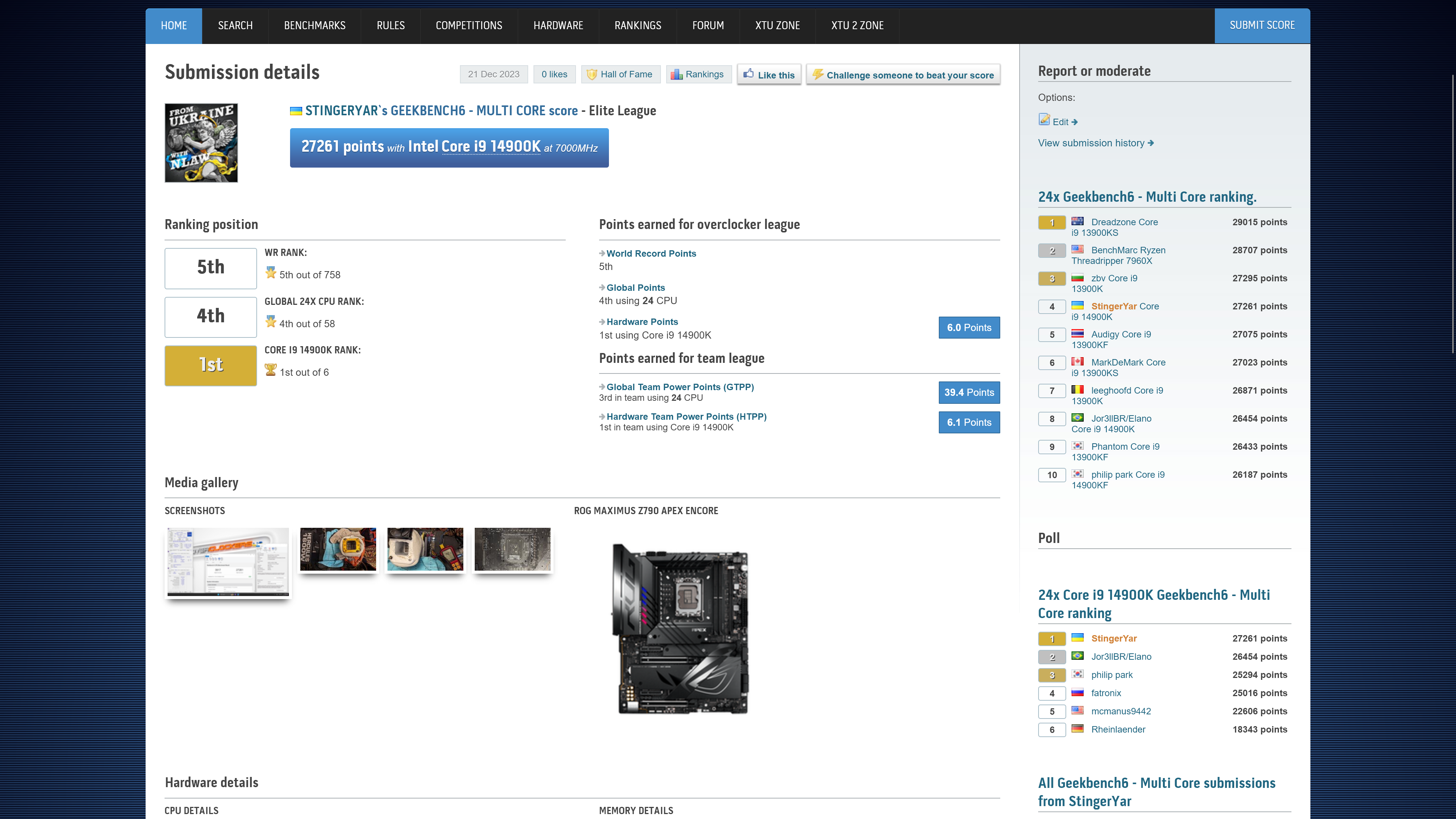 ASUS ROG Maximus Z790 Apex Encore