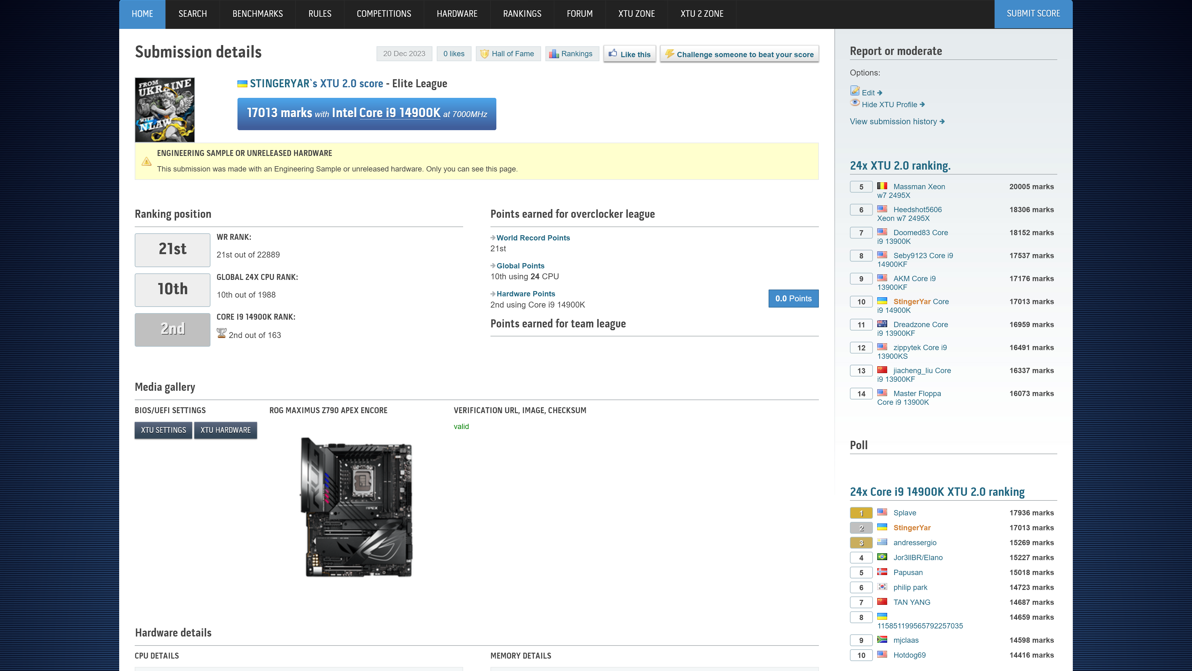 ASUS ROG Maximus Z790 Apex Encore