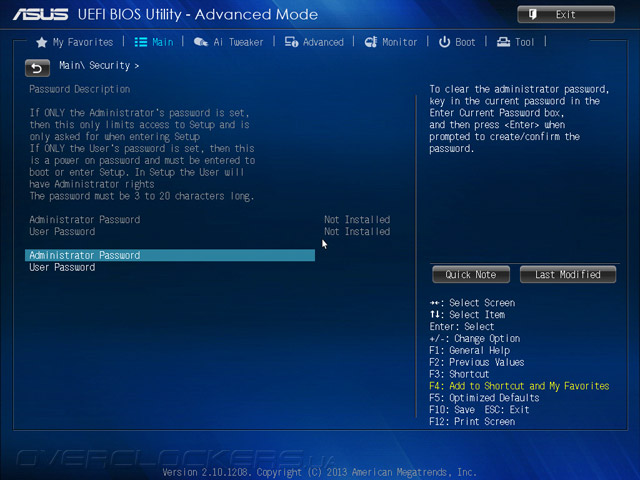 UEFI Setup ASUS Z87-Deluxe/Dual
