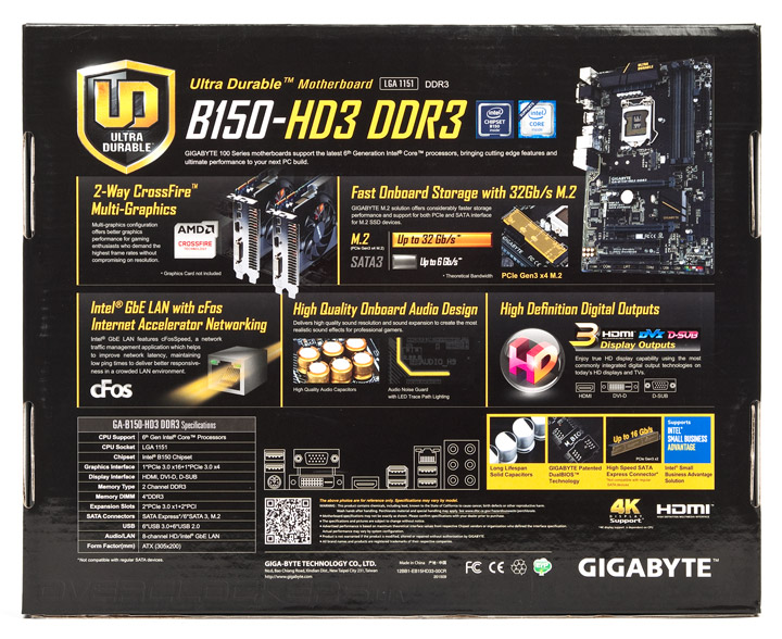 Gigabyte GA-B150-HD3 DDR3