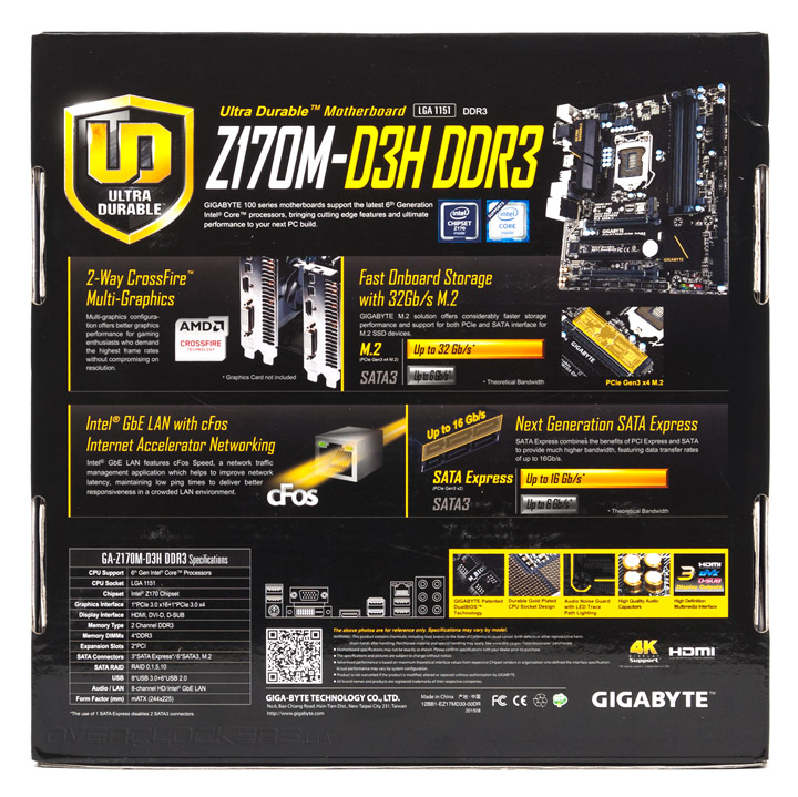 Gigabyte GA-Z170M-D3H DDR3